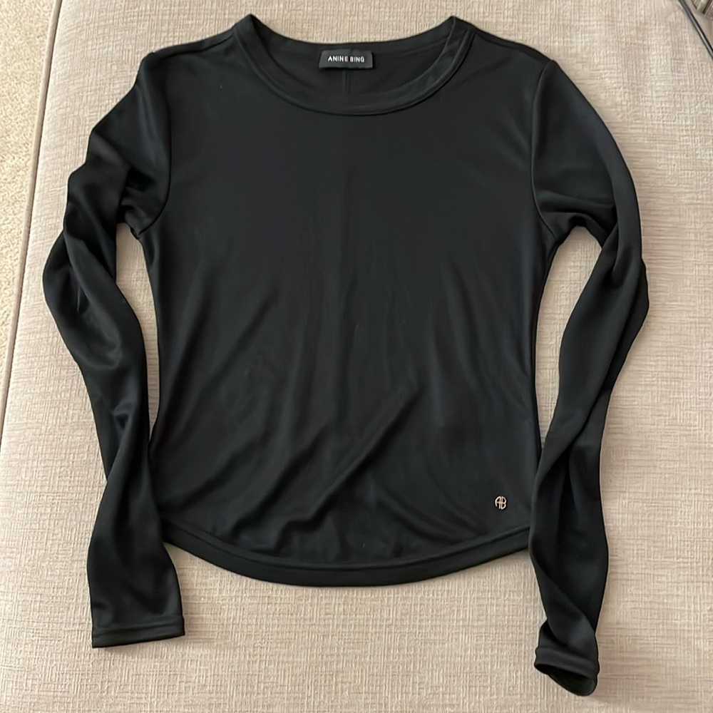 ANINE BING Black Long-Sleeve Top